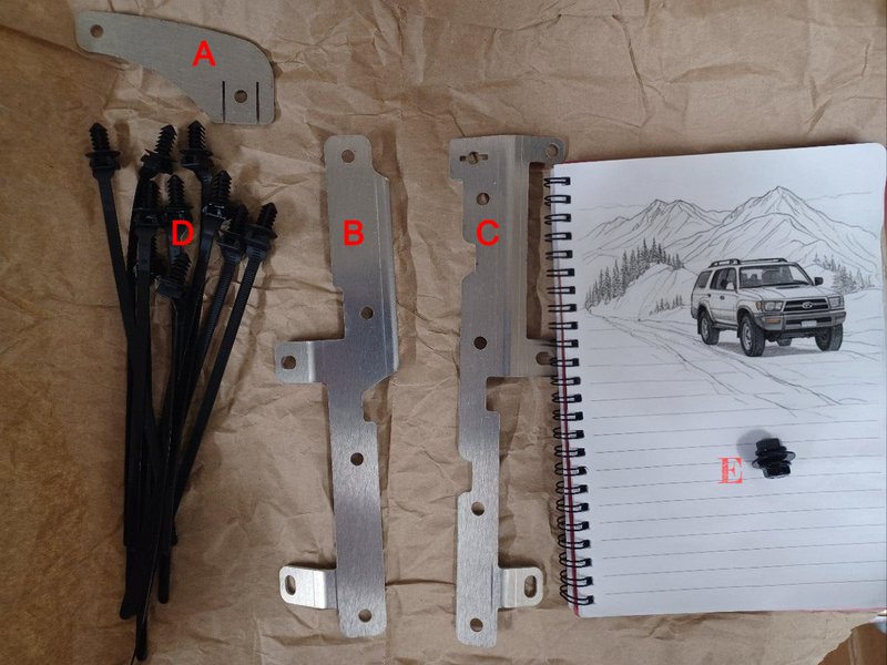 5VZ-FE Injector Harness Repair Kit — all components labeled